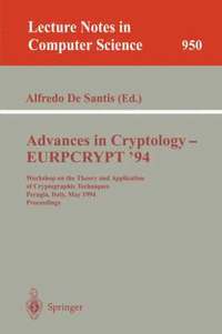 bokomslag Advances in Cryptology  EUROCRYPT '94