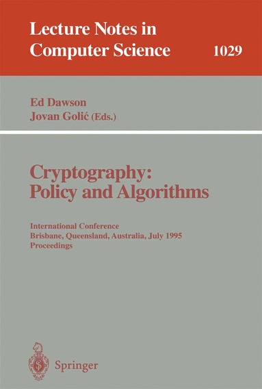 bokomslag Cryptography: Policy and Algorithms