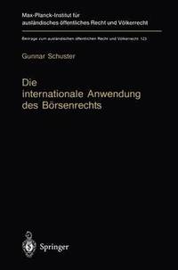 bokomslag Die internationale Anwendung des Börsenrechts