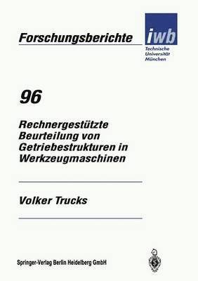 bokomslag Rechnergesttzte Beurteilung von Getriebestrukturen in Werkzeugmaschinen