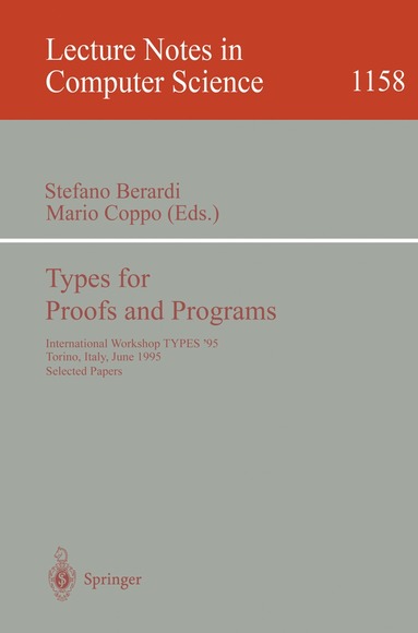 bokomslag Types for Proofs and Programs