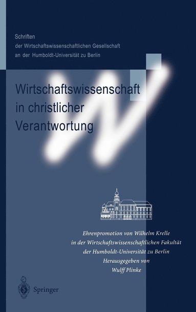 bokomslag Wirtschaftswissenschaft in christlicher Verantwortung