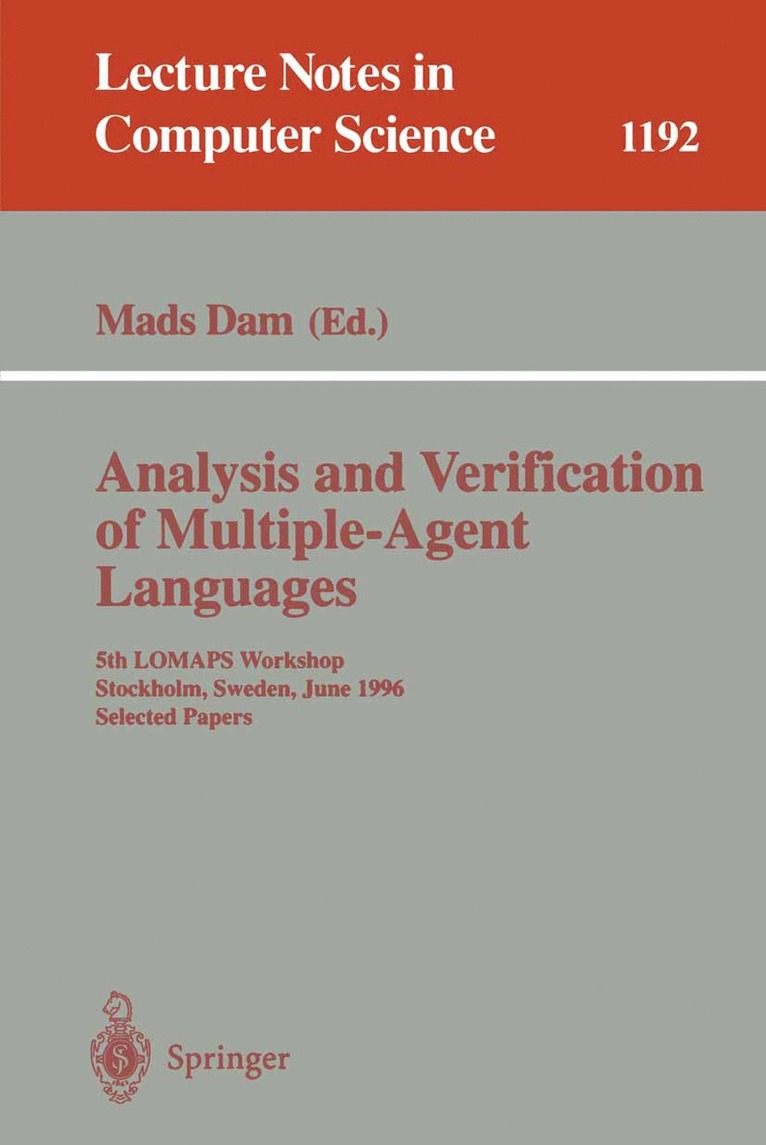 Mads Dam - Analysis and Verification of Multiple-Agent Languages, Häftad