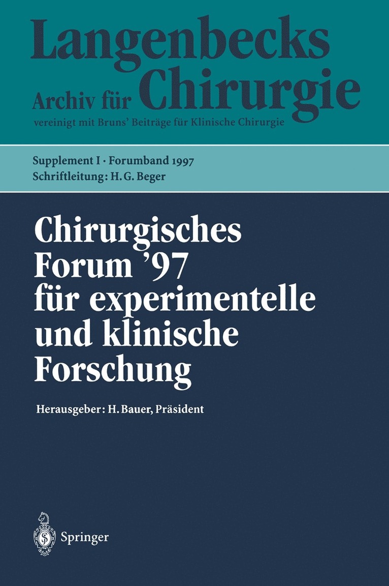 Chirurgisches Forum 97 fr experimentelle und klinische Forschung 1