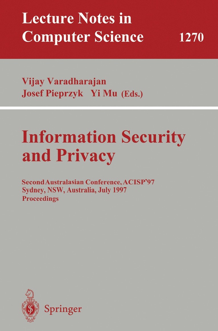 Information Security and Privacy 1