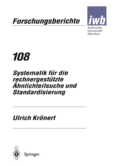 Ulrich Krönert - Systematik für die rechnergestützte Ähnlichteilsuche und Standardisierung, Häftad