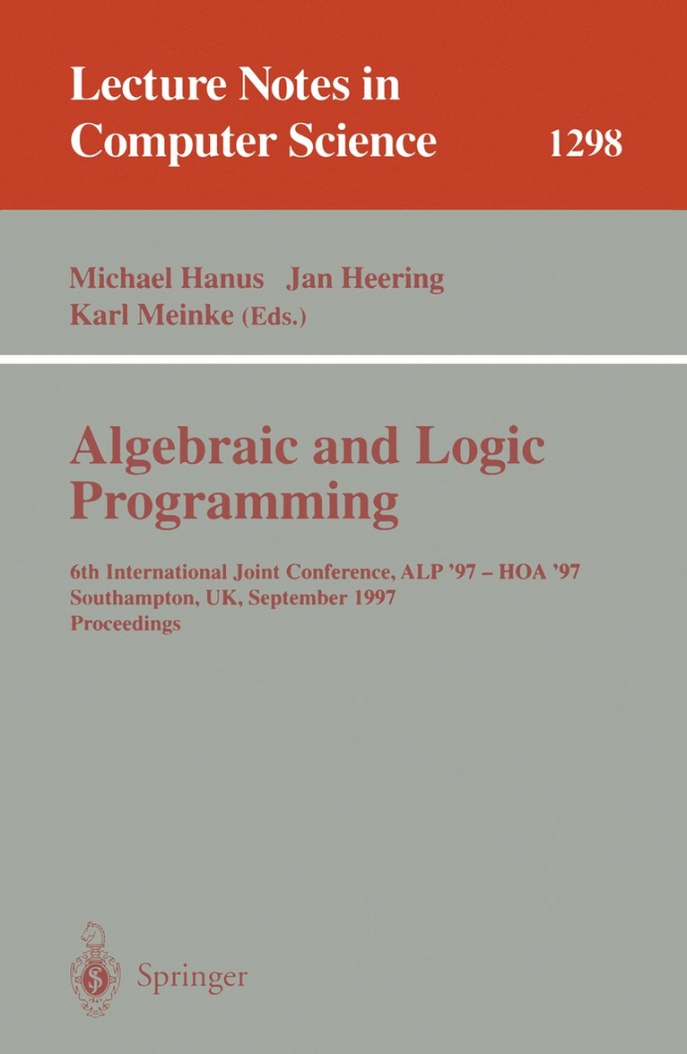 Algebraic and Logic Programming