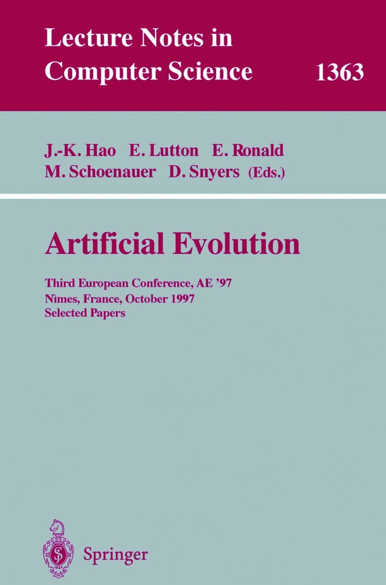 Jin-Kao Hao, Evelyne Lutton, Edmund Ronald, Marc Schoenauer, Dominique Snyers - Artificial Evolution, Häftad