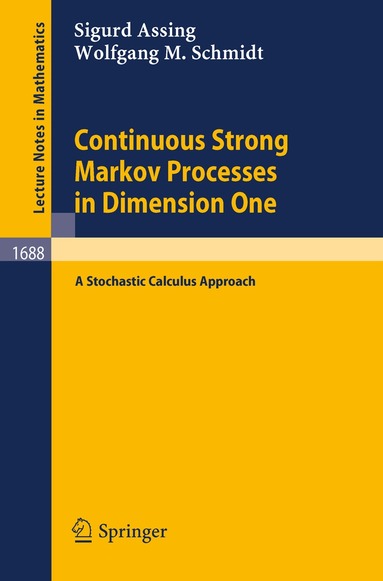 Sigurd Assing, Wolfgang M. Schmidt - Continuous Strong Markov Processes in Dimension One, Häftad