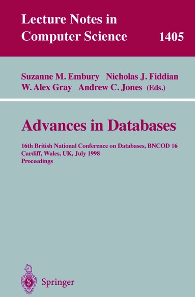 Suzanne M. Embury, Nicholas J. Fiddian, W. Alex Gray, Andrew C. Jones - Advances in Databases, Häftad