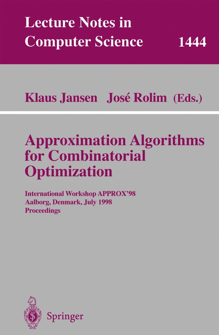 Approximation Algorithms for Combinatorial Optimization 1