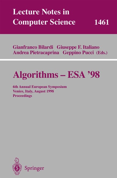 Gianfranco Bilardi, Giuseppe F. Italiano, Andrea Pietracaprina, Geppino Pucci - Algorithms - ESA '98, Häftad