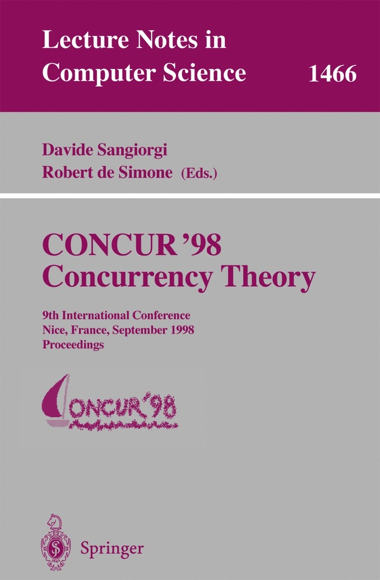 Davide Sangiorgi, Robert de Simone, Robert De Simone - CONCUR '98 Concurrency Theory, Häftad