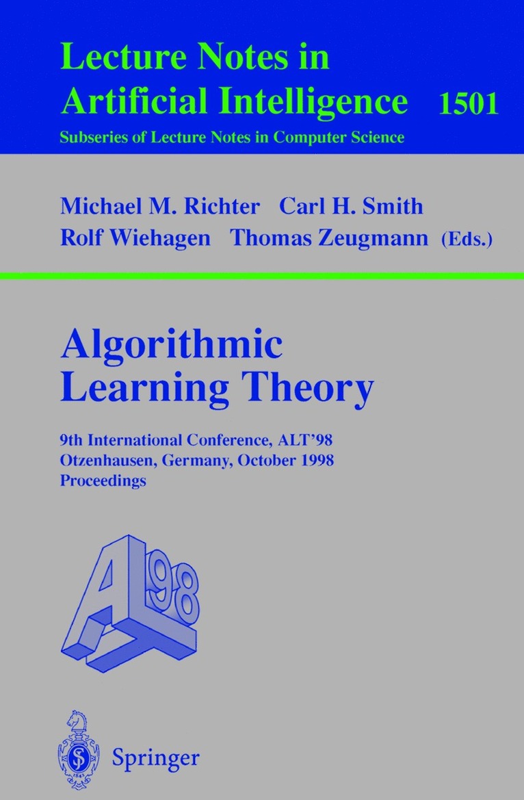 Algorithmic Learning Theory 1