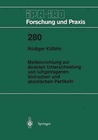 bokomslag Meßeinrichtung zur direkten Unterscheidung von luftgetragenen biotischen und abiotischen Partikeln