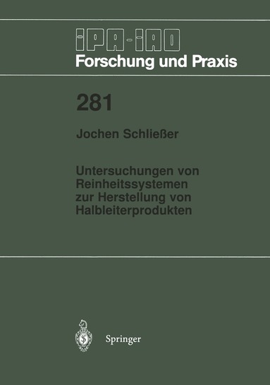 bokomslag Untersuchungen von Reinheitssytemen zur Herstellung von Halbleiterprodukten