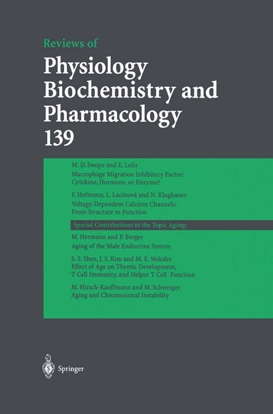 bokomslag Reviews of Physiology, Biochemistry and Pharmacology 139