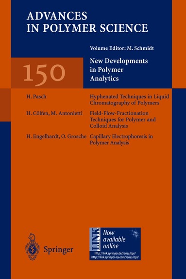 M. Schmidt, Manfred Schmidt, M. Schmidt - New Developments in Polymer Analytics I, Inbunden