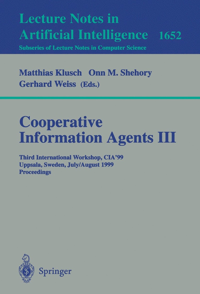 Matthias Klusch, Onn M. Shehory, Gerhard Weiß - Cooperative Information Agents III, Häftad