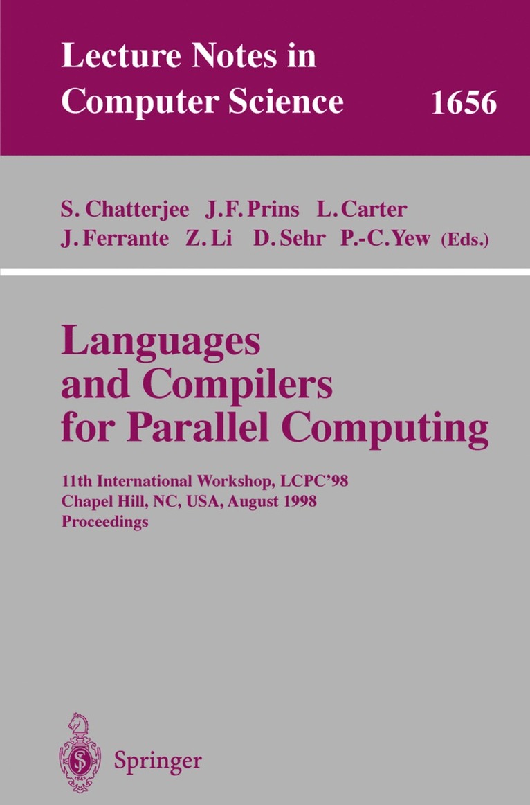 Siddharta Chatterjee, Jan F. Prins, Larry Carter, Jeanne Ferrante, Zhiyuan L. Li, David Sehr, Pen-Chung Yew - Languages and Compilers for Parallel Computing, Häftad