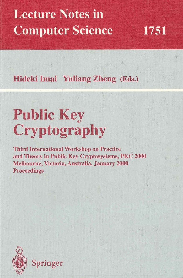 Public Key Cryptography 1