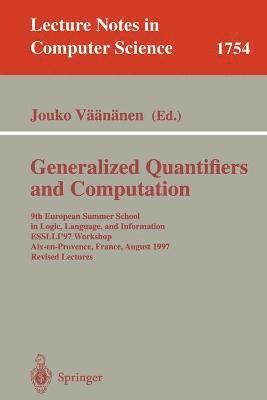 Jouko Vaananen, Jouko Väänänen - Generalized Quantifiers and Computation, Häftad