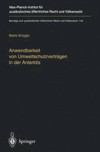 bokomslag Anwendbarkeit von Umweltschutzverträgen in der Antarktis