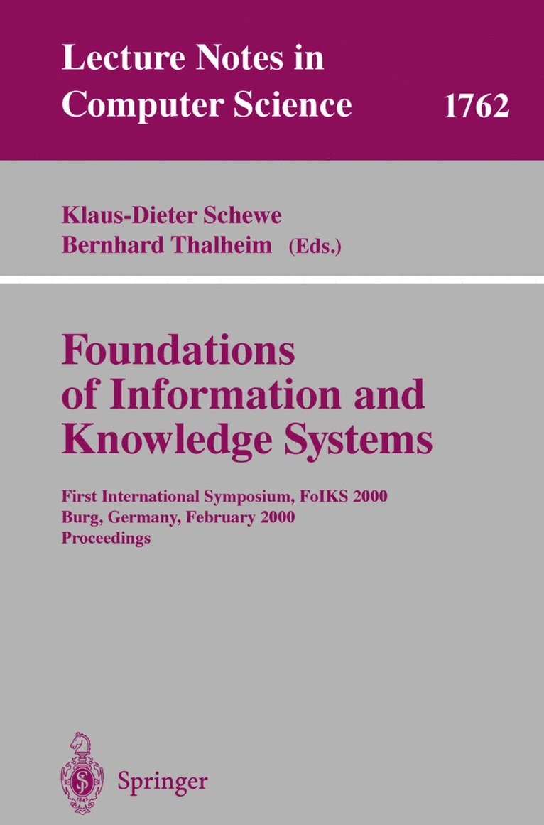 Foundations of Information and Knowledge Systems 1