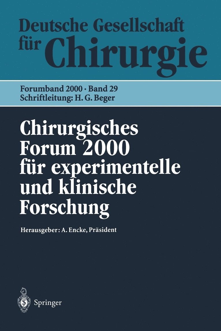 Chirurgisches Forum 2000 fr experimentelle und klinische Forschung 1