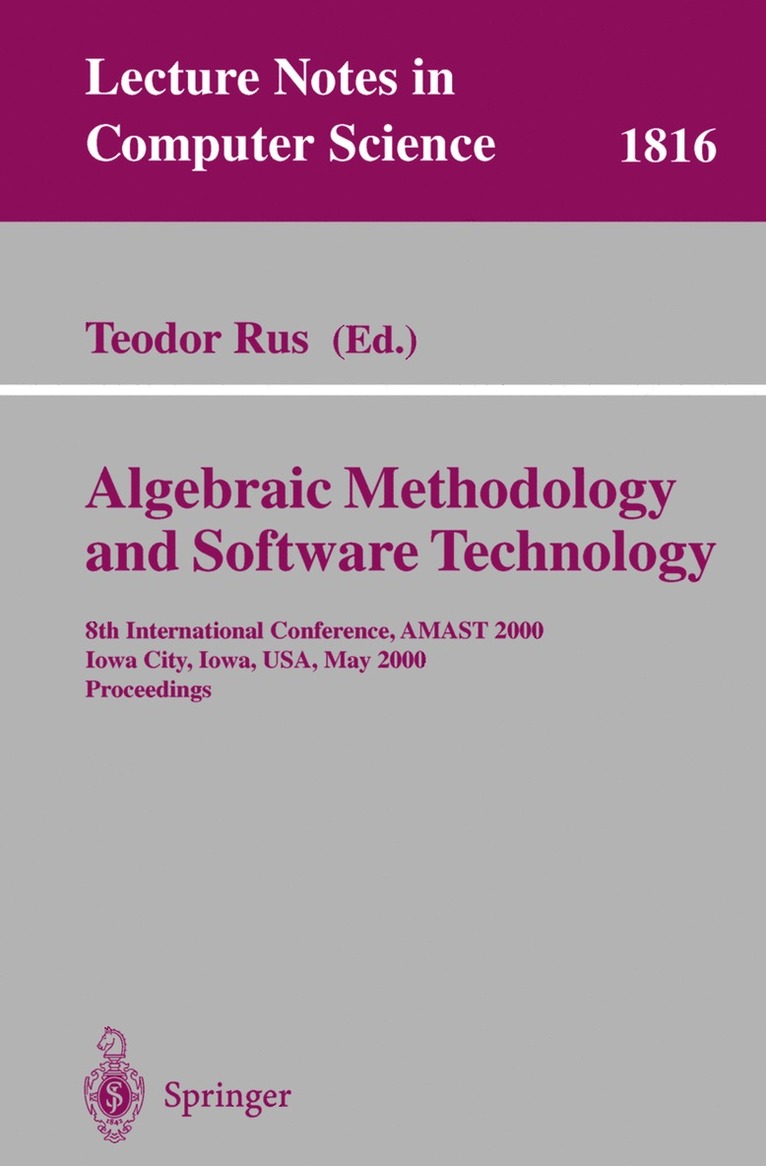 Algebraic Methodology and Software Technology 1