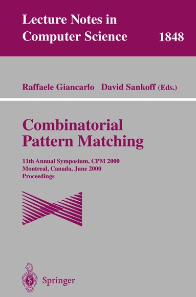 Raffaele Giancarlo, David Sankoff - Combinatorial Pattern Matching, Häftad