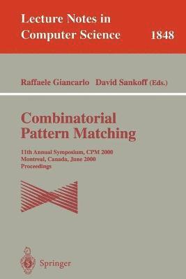 Raffaele Giancarlo, David Sankoff - Combinatorial Pattern Matching, Häftad