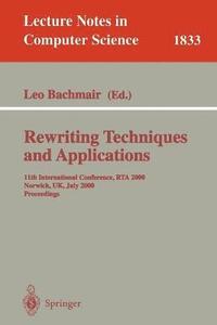 bokomslag Rewriting Techniques and Applications
