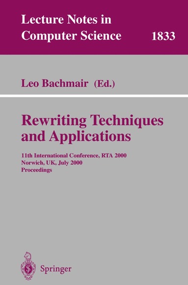 bokomslag Rewriting Techniques and Applications