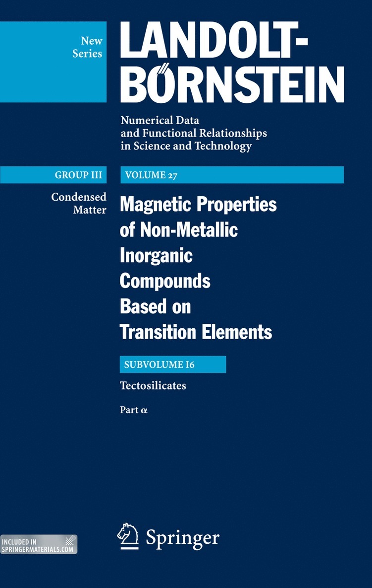 Emil Burzo, E.M-M. Wijn-Pas, E. M-M Wijn-Pas - Magnetic Properties of Tectosilicates I, Inbunden