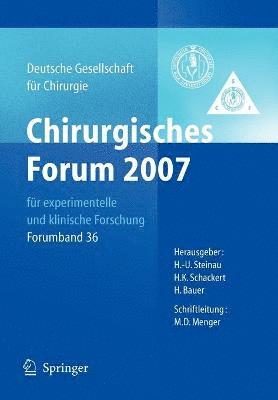 bokomslag Chirurgisches Forum 2007 fr experimentelle und klinische Forschung