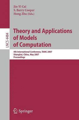 bokomslag Theory and Applications of Models of Computation