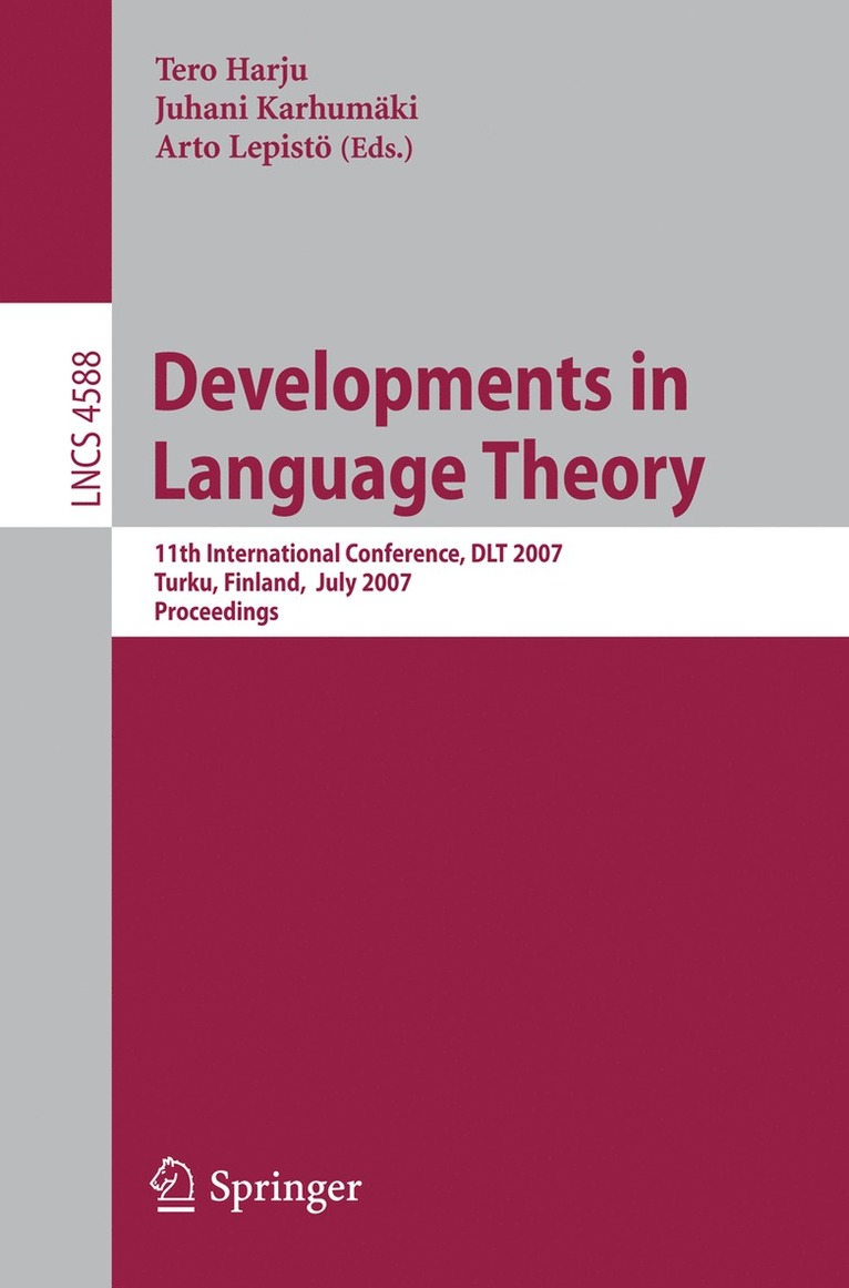 Developments in Language Theory 1