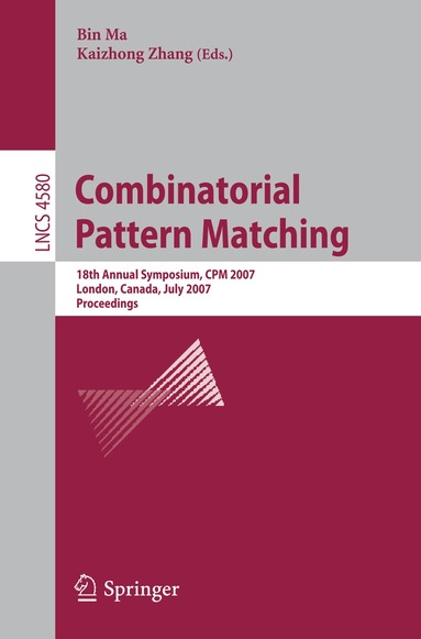Bin Ma, Kaizhong Zhang - Combinatorial Pattern Matching, Häftad