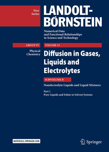 Jochen Winkelmann, M. D. Lechner - Diffusion in Gases, Liquids and Electrolytes, Inbunden