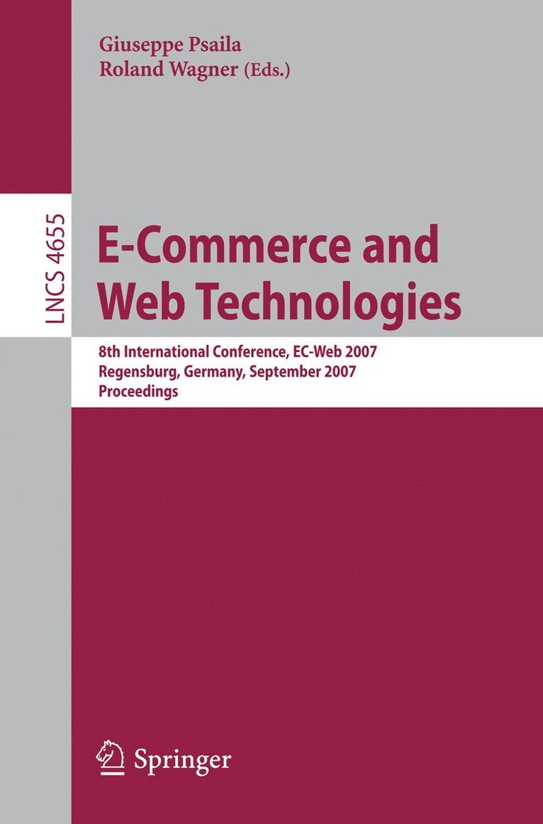 Giuseppe Psailla, Roland Wagner - E-Commerce and Web Technologies, Häftad