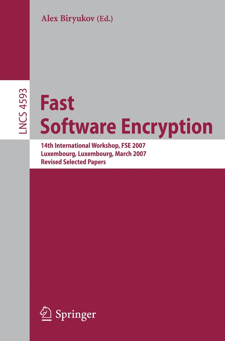 Alex Biryukov - Fast Software Encryption, Häftad