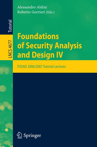 bokomslag Foundations of Security Analysis and Design