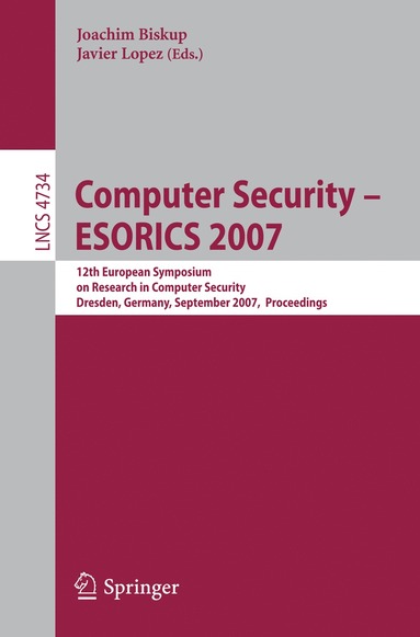 bokomslag Computer Security - ESORICS 2007