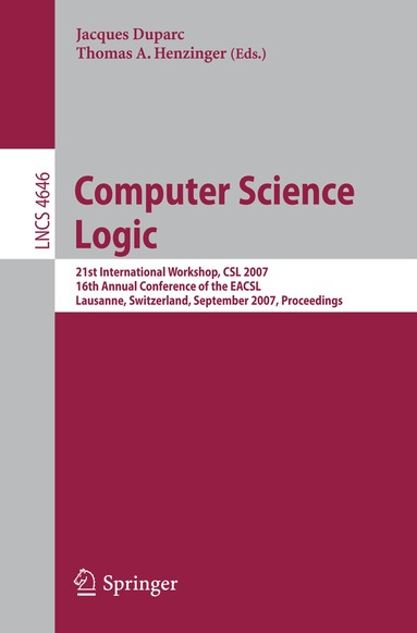 Jacques Duparc, Thomas A. Henzinger - Computer Science Logic, Häftad