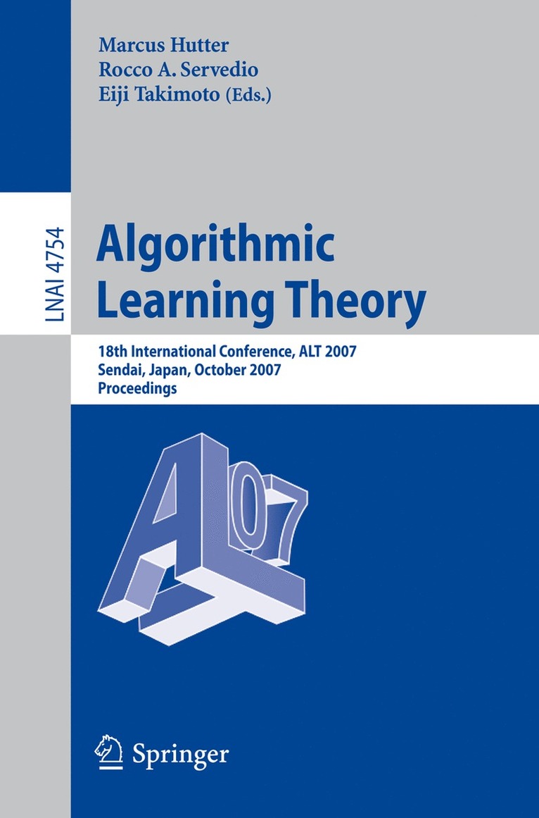 Algorithmic Learning Theory 1