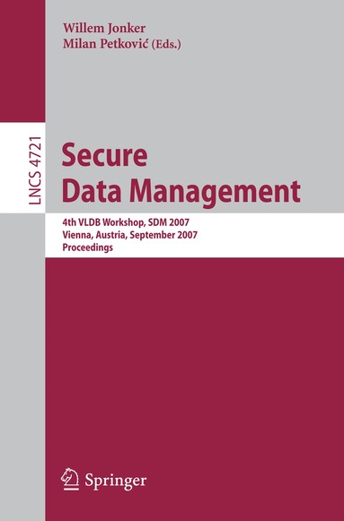 Willem Jonker, Milan Petkovic - Secure Data Management, Häftad