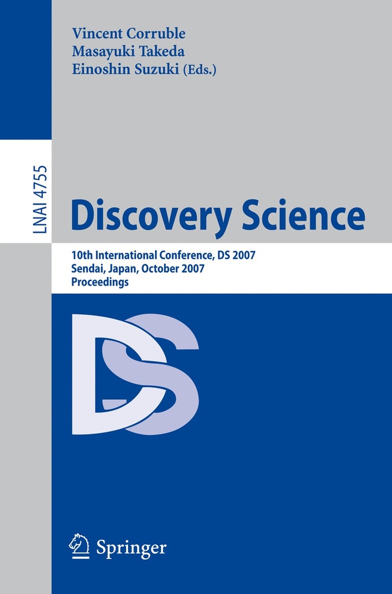 Vincent Corruble, Masayuki Takeda, Einoshin Suzuki - Discovery Science, Häftad