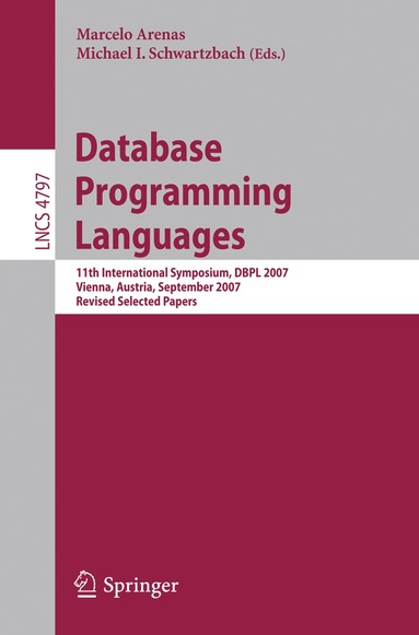 Marcelo Arenas, Michael I. Schwartzbach - Database Programming Languages, Häftad
