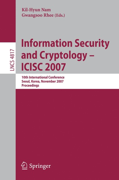 bokomslag Information Security and Cryptology - ICISC 2007